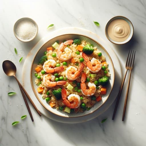 Healthy shrimp fried rice