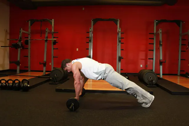 Barbell Ab Rollout, finishing position