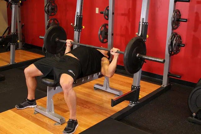 Barbell Bench Press - Medium Grip, finishing position