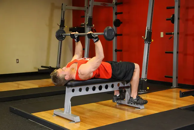 Bent-Arm Barbell Pullover, finishing position