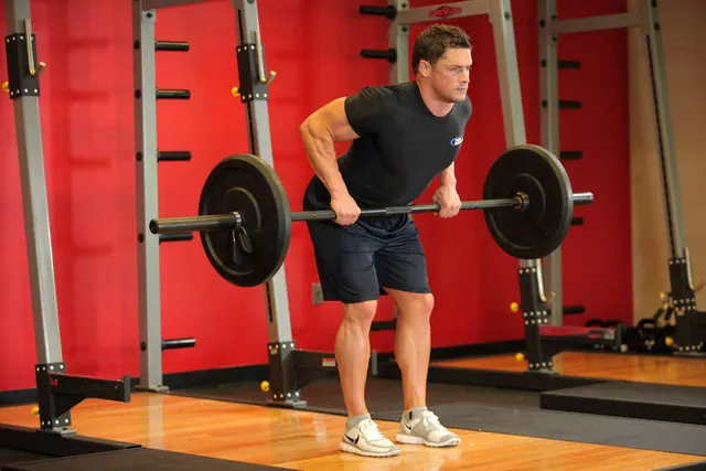 Bent Over Barbell Row, finishing position