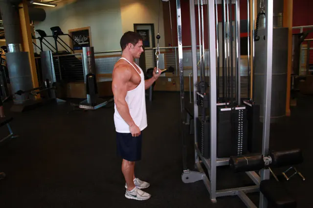 Cable One Arm Tricep Extension, finishing position