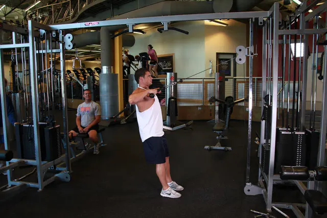 Cable Rope Rear-Delt Rows, finishing position