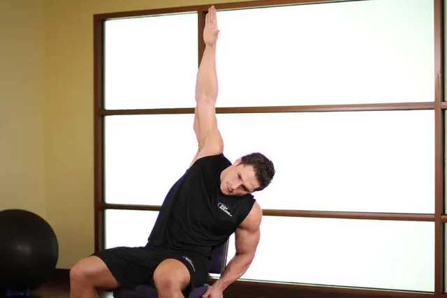 Chair Lower Back Stretch, starting position
