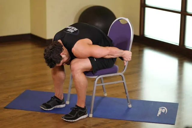 Chair Upper Body Stretch, finishing position