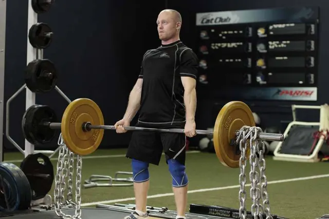 Deadlift with Chains, finishing position