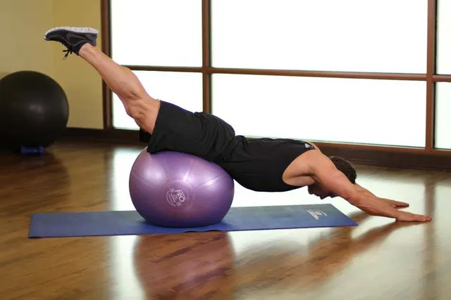 Downward Facing Balance, finishing position