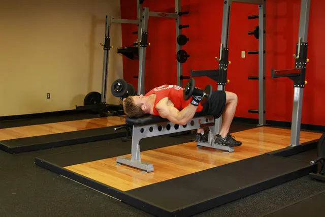 Dumbbell Flyes, finishing position