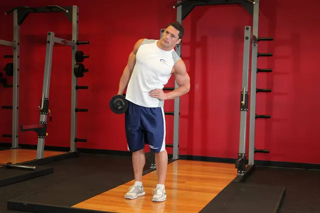 Dumbbell Side Bend, finishing position