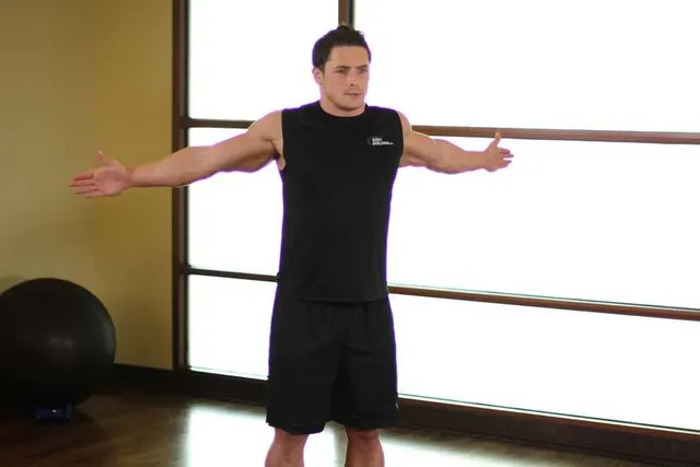 Dynamic Chest Stretch, finishing position