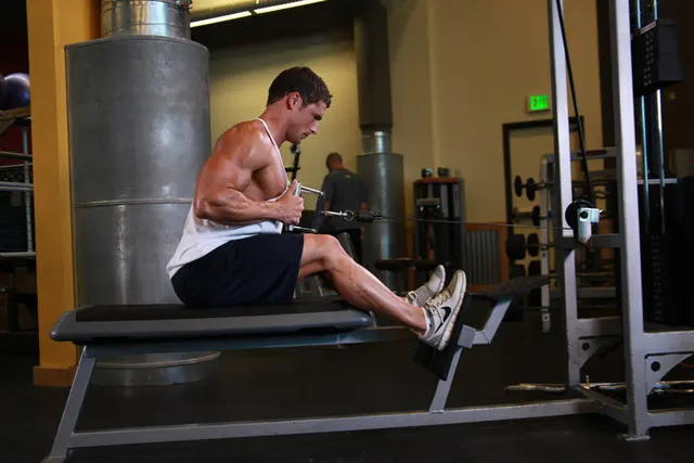 Elevated Cable Rows, finishing position