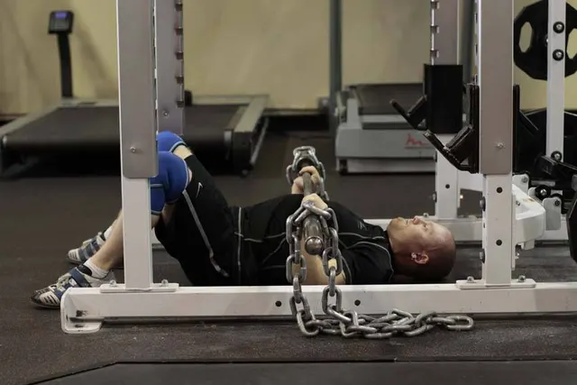 Floor Press with Chains, finishing position