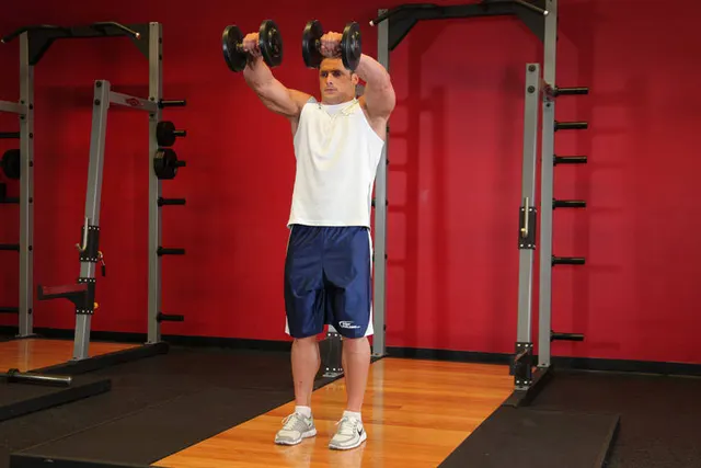 Front Two-Dumbbell Raise, finishing position