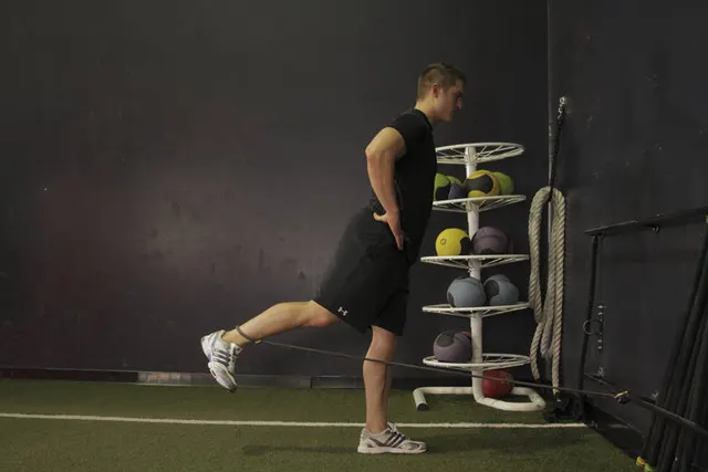 Hip Extension with Bands, finishing position