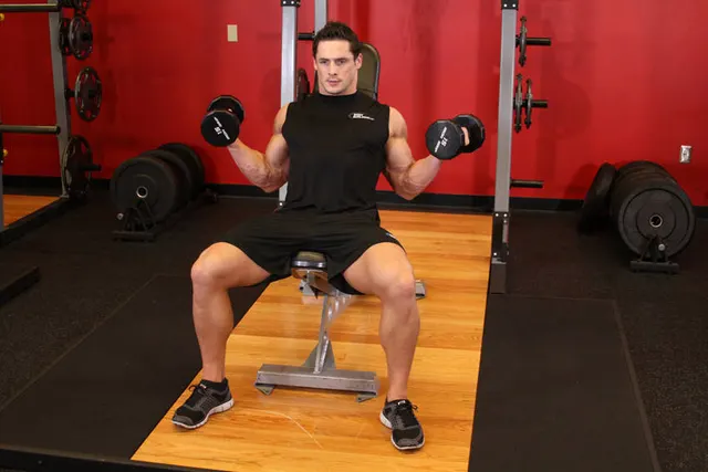 Incline Inner Biceps Curl, finishing position
