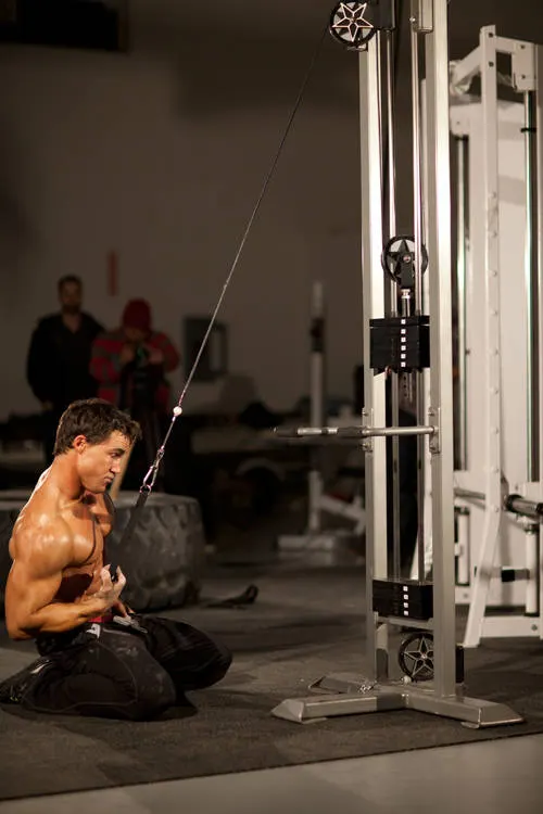 Kneeling Single-Arm High Pulley Row, finishing position
