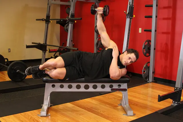 Lying One-Arm Lateral Raise, finishing position