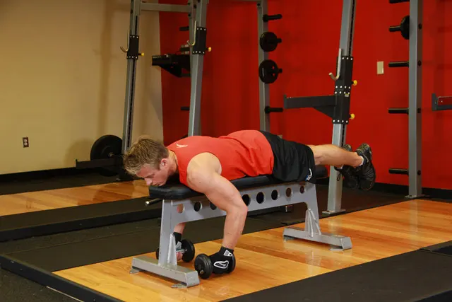 Lying Rear Delt Raise, finishing position