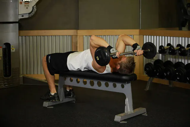 Lying Triceps Press, finishing position