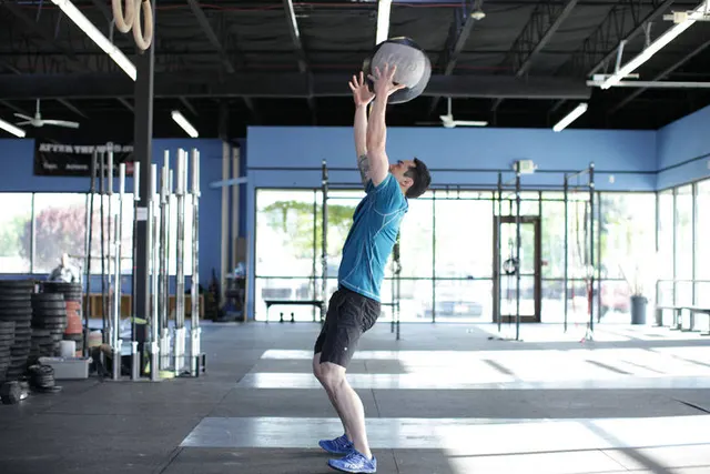 Medicine Ball Scoop Throw, finishing position