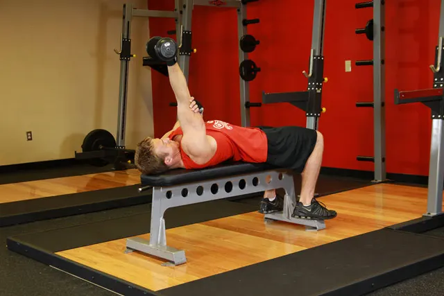 One Arm Supinated Dumbbell Triceps Extension, finishing position