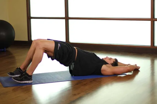 Pelvic Tilt Into Bridge, finishing position