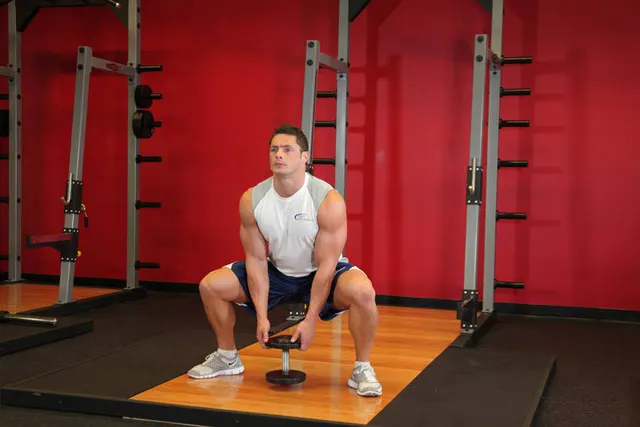 Plie Dumbbell Squat, finishing position