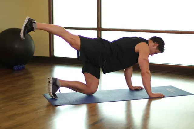 Rear Leg Raises, finishing position