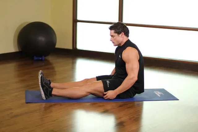 Seated Calf Stretch, starting position