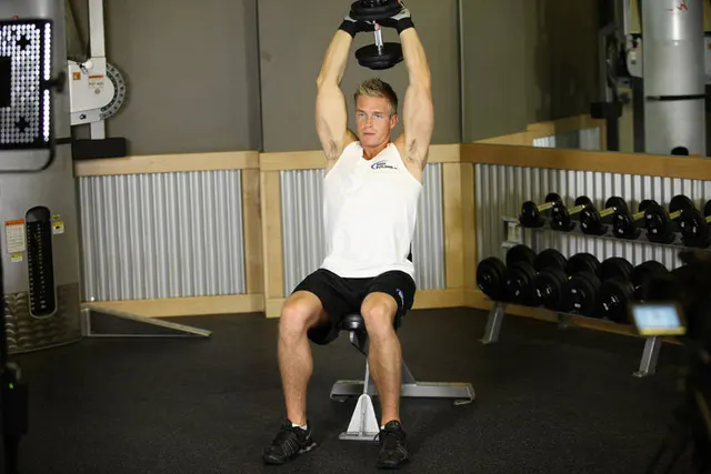 Seated Triceps Press, finishing position