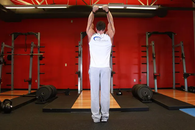 Shoulder Press - With Bands, finishing position