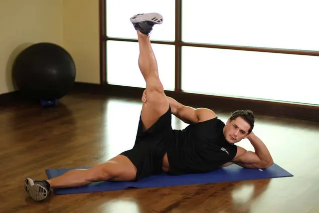 Side Lying Groin Stretch, finishing position