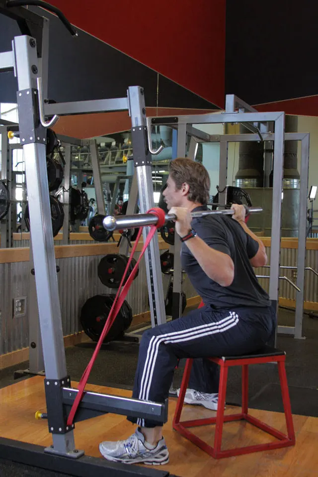 Speed Box Squat, finishing position