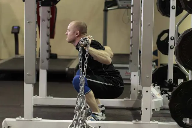 Squat with Chains, finishing position