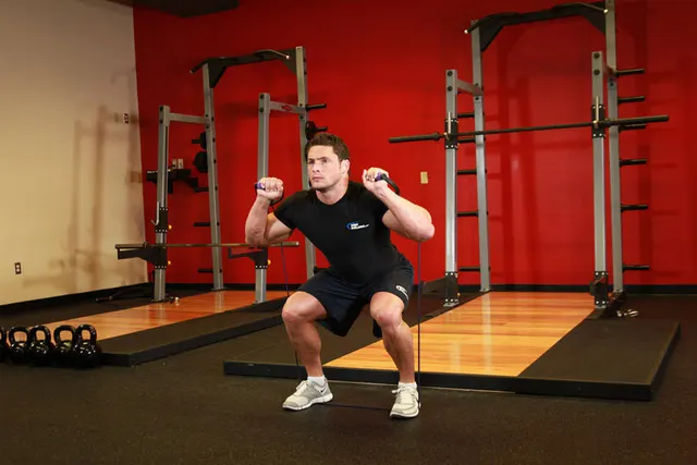 Squats - With Bands, finishing position