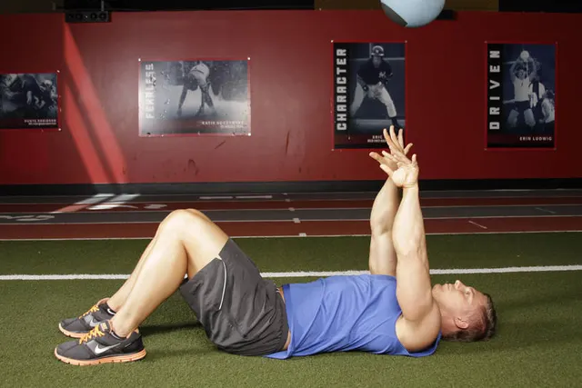 Supine Chest Throw, finishing position